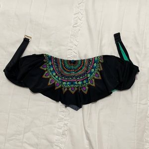 Strapless, ruffle bikini top